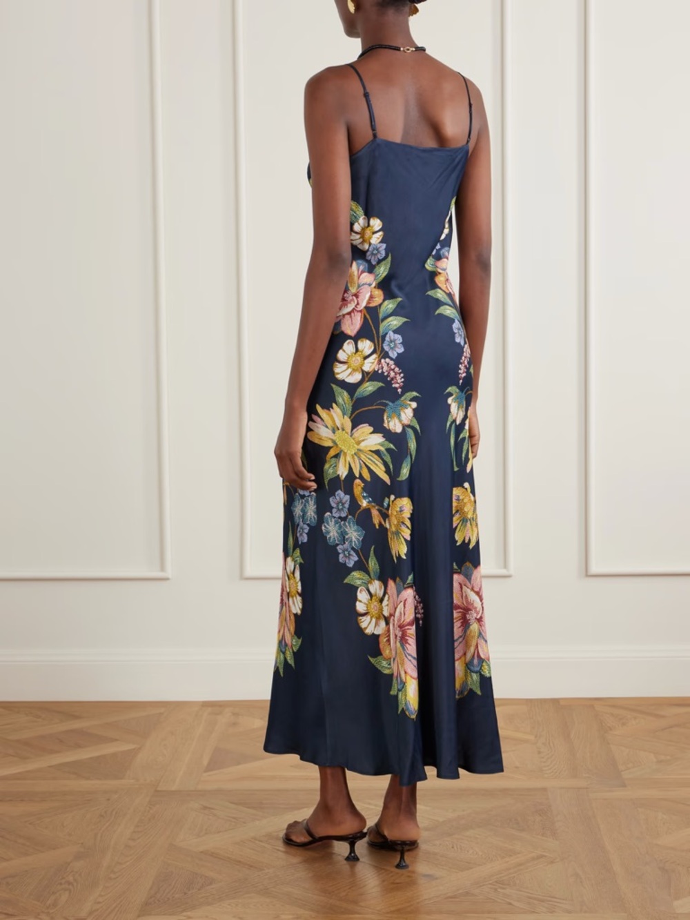 FARM Rio Dark Blue Maira Floral Lenzing™ Ecovero™ Viscose Maxi Dress Size XS NWT - Picture 11 of 16